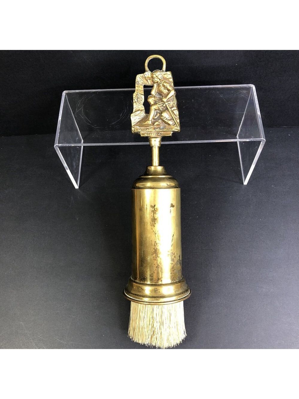 Vintage Brass Retractable Hearth / Table Brush ‘Bruce & The Spider’ England